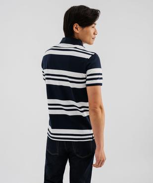Polo en jersey de coton rayé homme vue3 - GEMO 4G HOMME - GEMO
