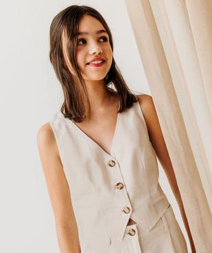 Gilet de costume sans manches fille vue4 - GEMO 4G FILLE - GEMO
