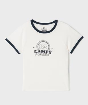 Tee-shirt manches courtes avec finitions contrastantes fille - Camps United vue1 - CAMPS GEMO FOR GOOD - GEMO