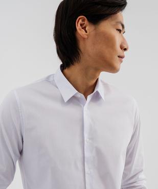 Chemise unie coupe slim en coton stretch homme vue8 - GEMO 4G HOMME - GEMO