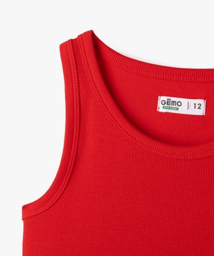 Débardeur en maille côtelée coupe courte fille vue2 - GEMO 4G FILLE - GEMO