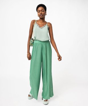 Pantalon large en maille plissée femme vue5 - GEMO(FEMME PAP) - GEMO