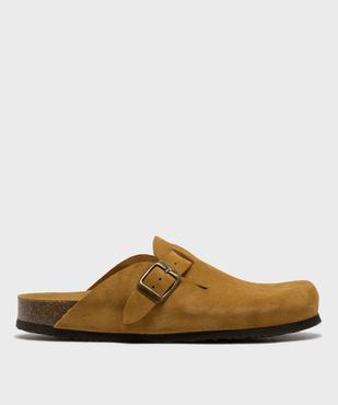 Sabots en cuir suédé avec semelle intérieure anatomique femme vue1 - TANEO GEMO FOR GOOD - GEMO