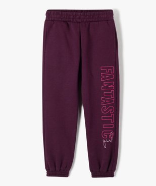 Pantalon de jogging fille avec inscription sur le côté vue1 - GEMO (ENFANT) - GEMO
