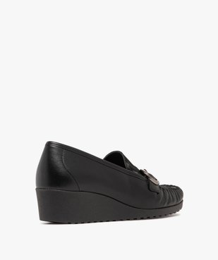 Mocassins femme à talon compensé en cuir et avec boucle fantaisie  vue4 - G'FLEX GEMO FOR GOOD - GEMO