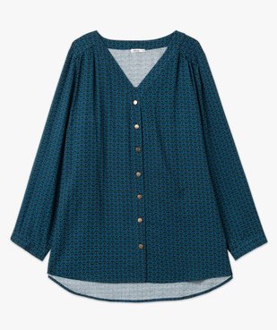 Chemise à manches longues imprimée femme grande taille vue4 - GEMO 4G FEMME - GEMO