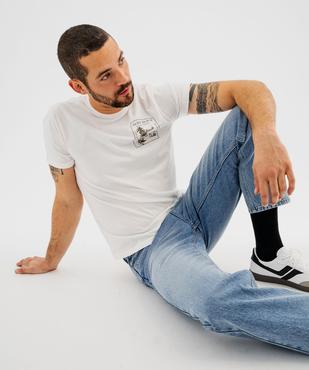 Tee-shirt manches courtes col rond en coton imprimé homme vue2 - GEMO 4G HOMME - GEMO