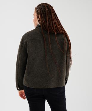 Manteau court aspect drap de laine à boutons-pression femme grande taille vue5 - GEMO (G TAILLE) - GEMO