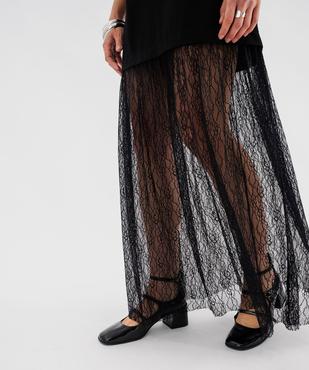 Robe longue sans manches avec empiècement dentelle femme vue6 - GEMO(FEMME PAP) - GEMO