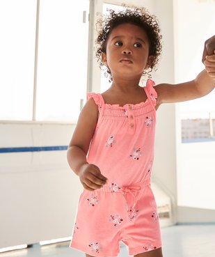 Combishort bébé fille à bretelles volantées vue6 - GEMO(BEBE DEBT) - GEMO
