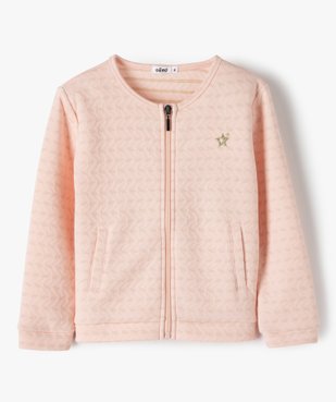 Sweat fille zippé à paillettes vue1 - GEMO (ENFANT) - GEMO