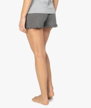 Short de pyjama femme imprimé à petits volants dans le bas à pois vue3 - GEMO(HOMWR FEM) - GEMO