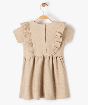 Robe bébé fille à manches courtes à paillettes avec volant sur le buste vue3 - GEMO(BEBE DEBT) - GEMO