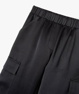 Pantalon en satin avec poches à rabat fille vue3 - GEMO (JUNIOR) - GEMO