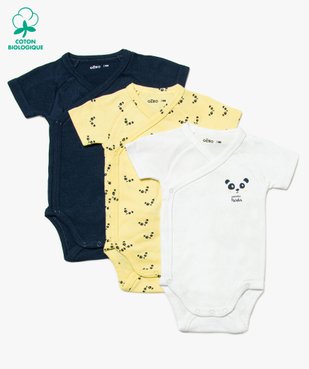 Body bébé garçon avec motifs pandas (lot de 3) vue1 - GEMO(BB COUCHE) - GEMO