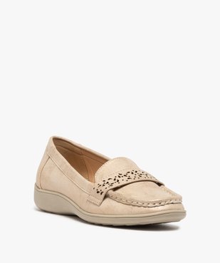 Mocassins confort femme à semelle souple et bride ajourée vue2 - GEMO (CASUAL) - GEMO