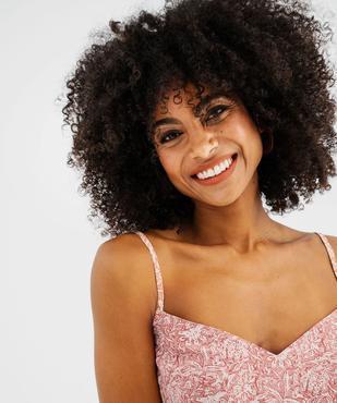 Débardeur à fines bretelles en viscose fluide et imprimée femme vue2 - GEMO 4G FEMME - GEMO