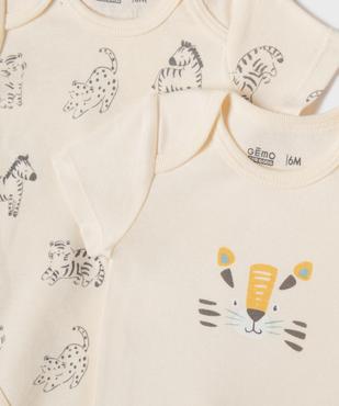 Body à manches courtes motifs animaux bébé garçon (lot de 3) vue2 - GEMO 4G BEBE - GEMO