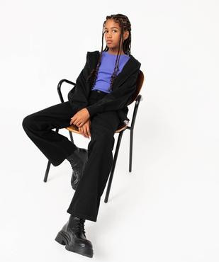 Pantalon en toile coupe large à taille haute fille vue1 - GEMO 4G FILLE - GEMO