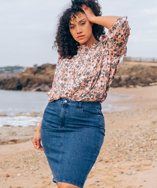 Blouse femme à plastron à imprimé floral vue6 - GEMO (G TAILLE) - GEMO