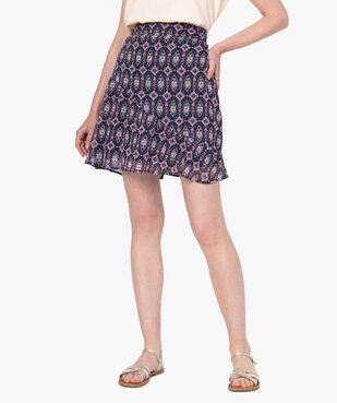 Jupe femme courte en voile imprimé vue1 - GEMO(FEMME PAP) - GEMO