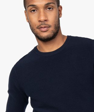 Pull homme à col rond en maille fantaisie vue2 - GEMO (HOMME) - GEMO