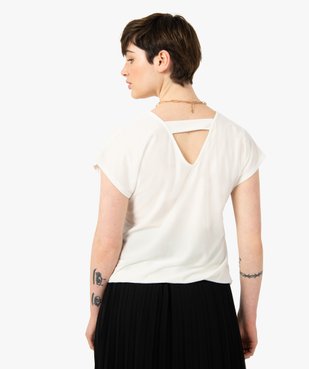Tee-shirt femme à manches courtes avec décolleté scintillant vue3 - GEMO(FEMME PAP) - GEMO