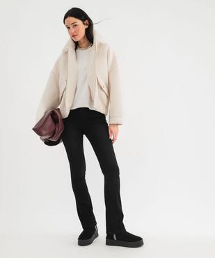 Blouson en maille bouclette chinée femme vue6 - GEMO 4G FEMME - GEMO