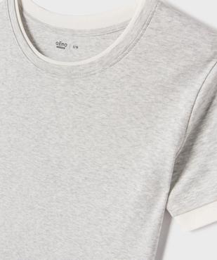 Tee-shirt manches courtes avec finitions contrastantes fille vue2 - GEMO 4G FILLE - GEMO
