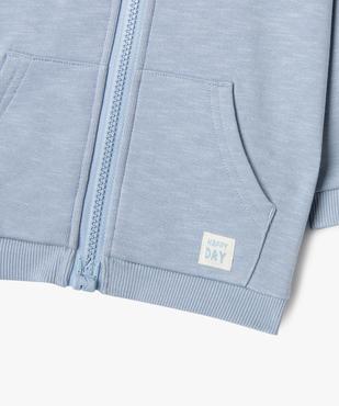 Sweat à capuche fermeture zippée bébé garçon vue4 - GEMO(BEBE DEBT) - GEMO