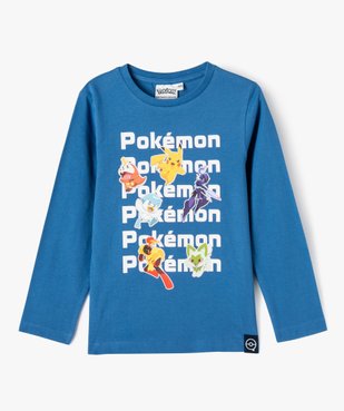 Tee-shirt à manches longues avec inscriptions et motifs garçon - Pokemon vue2 - POKEMON - GEMO
