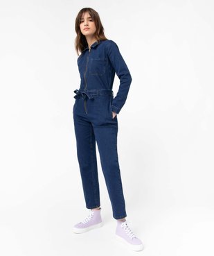 Combinaison pantalon femme à manches longues en jean vue2 - GEMO(FEMME PAP) - GEMO