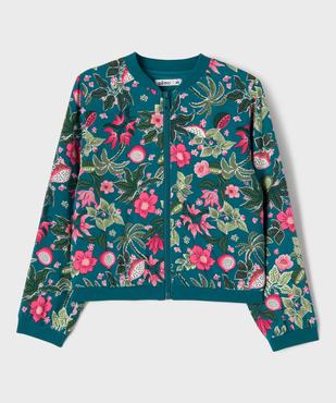Veste zippée fluide en viscose fleurie fille vue1 - GEMO (ENFANT) - GEMO