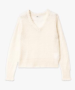 Pull pailleté col V en maille ajourée femme vue4 - GEMO(FEMME PAP) - GEMO