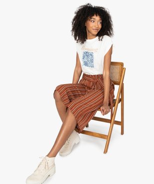 Pantacourt femme large et fluide vue5 - GEMO(FEMME PAP) - GEMO