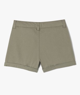 Short fille large en toile de coton vue3 - GEMO 4G FILLE - GEMO