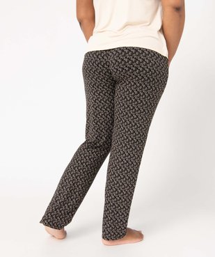 Pantalon de pyjama femme grande taille en jersey imprimé vue3 - GEMO(HOMWR FEM) - GEMO