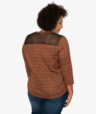 Tee-shirt femme imprimé col V et dos dentelle vue3 - GEMO C4G GT - GEMO