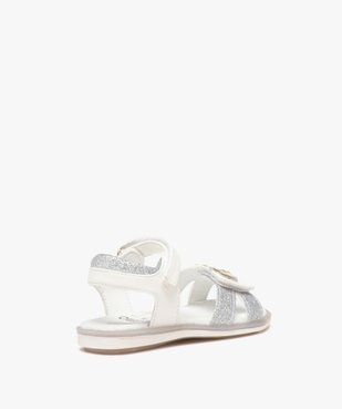Sandales fille à scratch avec fleurs fantaisie et détails pailletés vue4 - GEMO (ENFANT) - GEMO