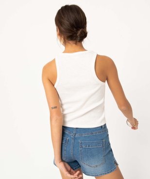 Débardeur femme en maille côtelée à larges emmanchures vue4 - GEMO(FEMME PAP) - GEMO