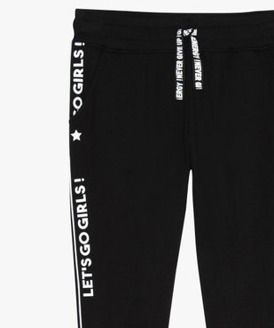 Pantalon de jogging fille avec inscriptions sur les côtés vue3 - GEMO (JUNIOR) - GEMO