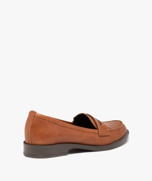 Mocassins femme à talon plat et dessus cuir uni - Tanéo vue4 - TANEO - GEMO