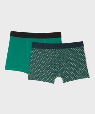 Boxers en coton biologique uni et imprimé homme (lot de 2) vue1 - GEMO 4G HOMME - GEMO