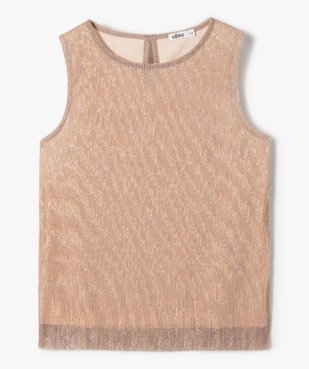 Débardeur fille en maille plissée pailletée vue1 - GEMO (JUNIOR) - GEMO