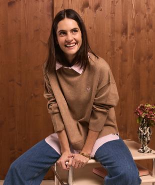 Pull effet 2-en-1 avec détails chemise femme - LuluCastagnette vue1 - LULUCASTAGNETTE - GEMO