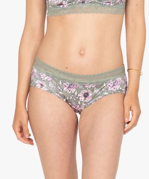 Shorty femme à motifs fleuris et dentelle vue1 - GEMO(HOMWR FEM) - GEMO