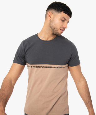 Tee-shirt homme à manches courtes bicolore vue6 - GEMO (HOMME) - GEMO