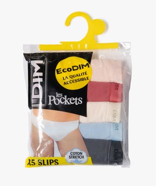 Culottes en coton stretch confort femme (lot de 5) - Les Pockets Dim vue3 - DIM - GEMO