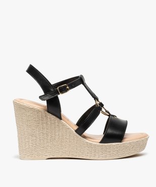 Sandales femme à talon compensé et anneau métallique vue1 - GEMO(URBAIN) - GEMO
