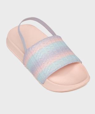 Mules de plage à bride scintillante avec élastique fille vue5 - GEMO (PLAGE) - GEMO